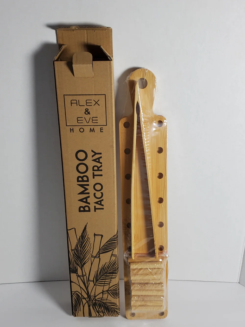 Alex & Eve Home Bamboo Taco Tray - Natural Brown